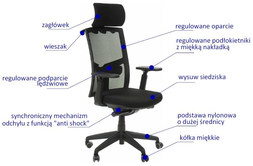 Fotel Biurowy Obrotowy EF-KB8922 - Opis fotel biurowy,fotel obrotowy,krzesło biurowe,krzesło obrotowe,fotel do biura