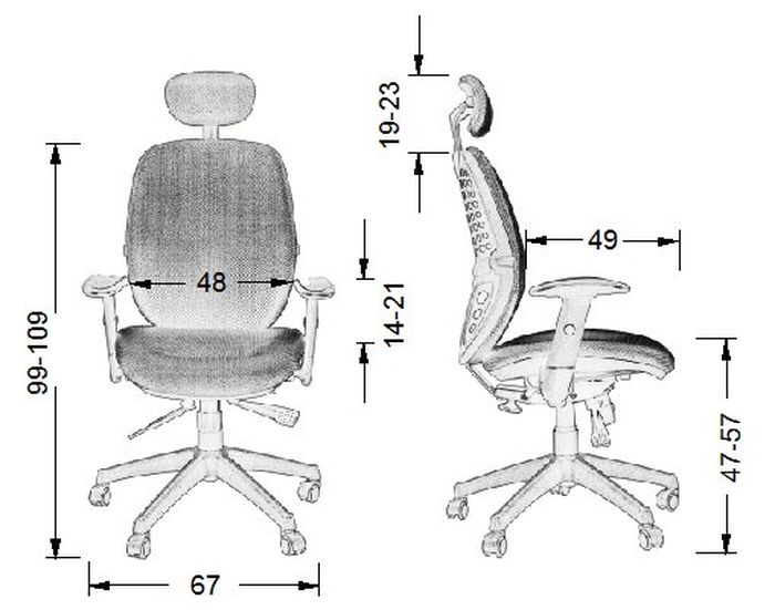 Wymiary - Fotel Biurowy Obrotowy EF-KB912B krzesło obrotowe, krzesła obrotowe, fotel obrotowy, fotele obrotowe, fotel biurowy, fotele biurowe, krzesło biurowe, krzesła biurowe, fotele Głogów, krzesła obrotowe Wrocław, fotele biurowe Warszawa, fotele tapicerowane, fotel tapicerowany