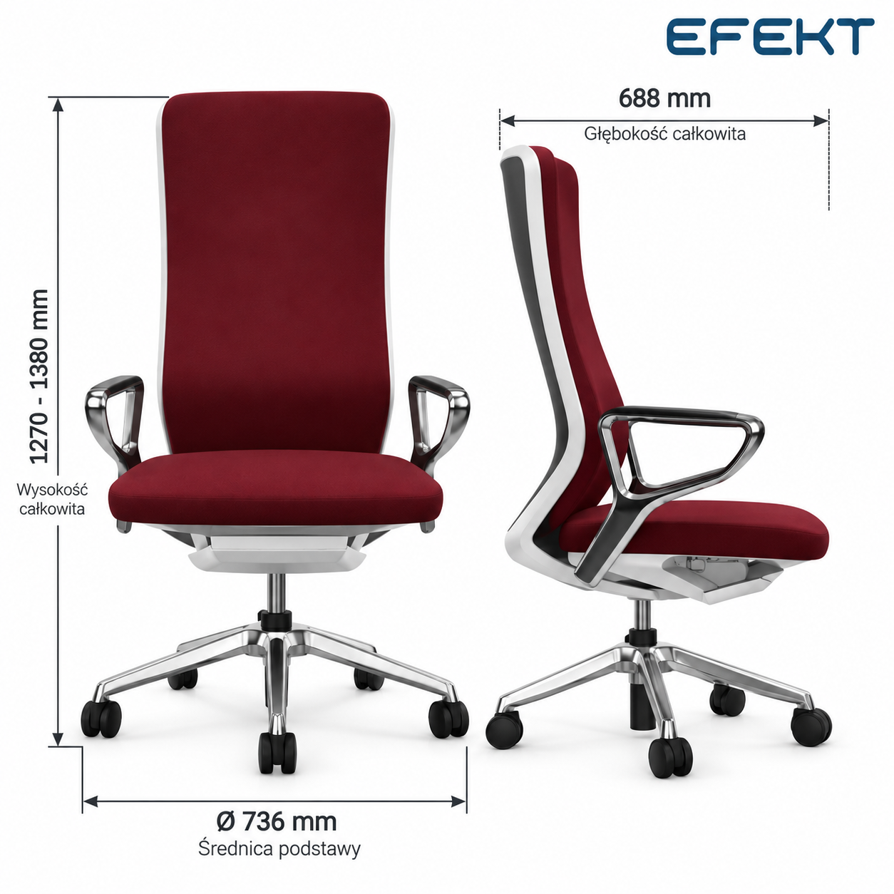 Fotel ergonomiczny sędziowski i gabinetowy wysoki YouTEAM bez zagłówka