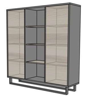 Szafa biurowa EVZ24 push to open - na płozie 160x43x169h