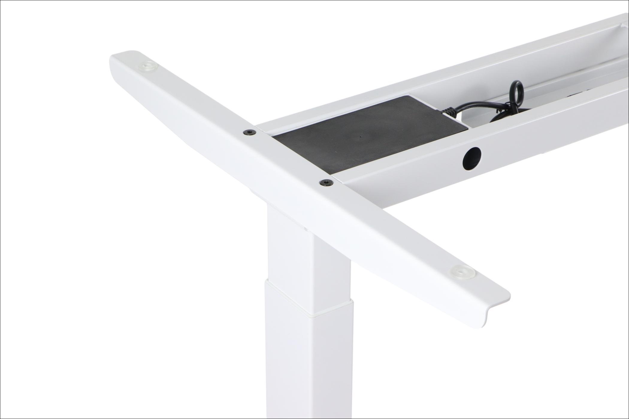Stelaż UT04E-2T/W z elektryczną regulacją wysokości w zakresie 71-118 cm; 2-silnikowy, kolor biały