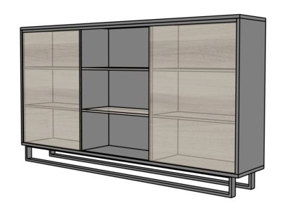 Szafa biurowa EVZ17 drzwi przesuwne - na płozie 240x43x132h