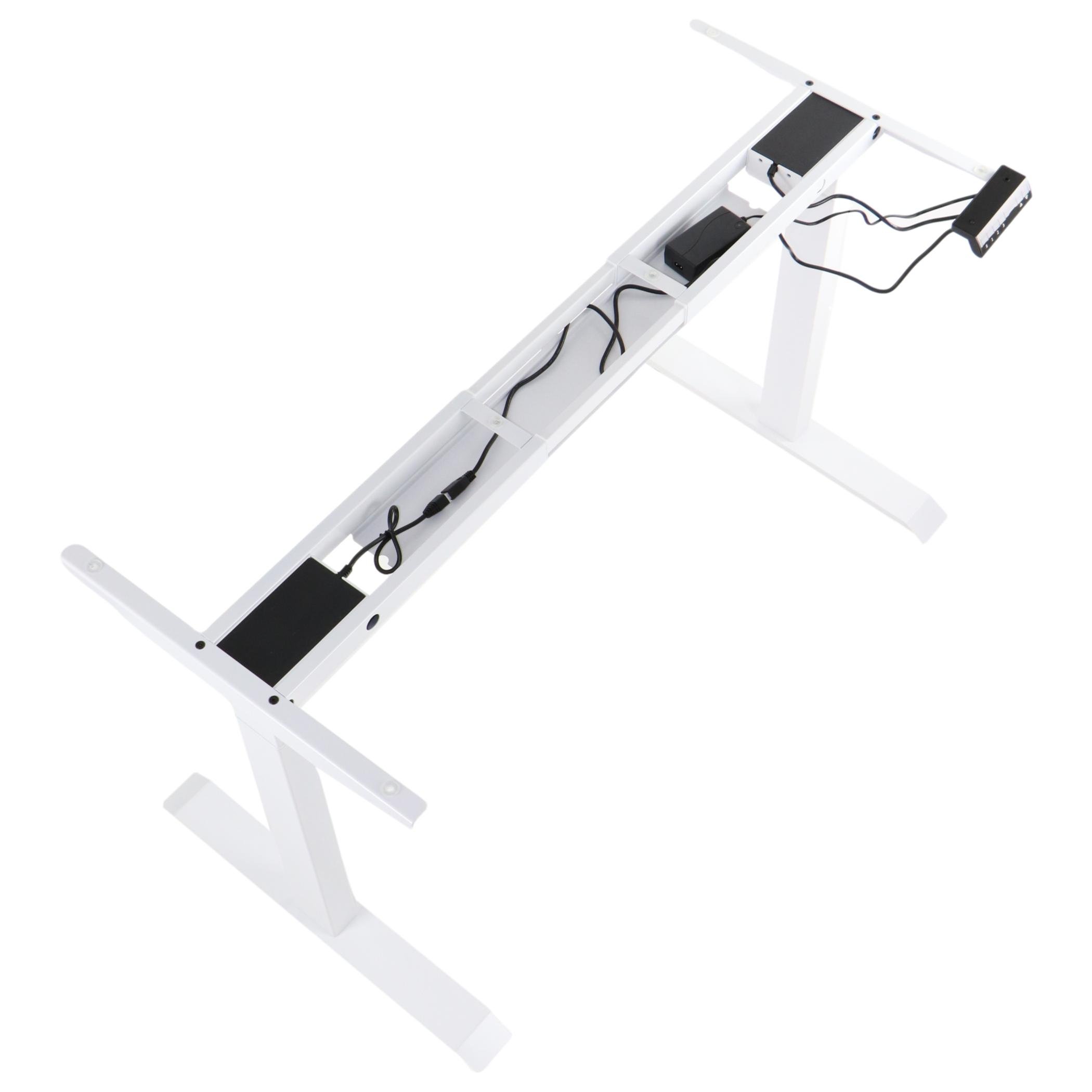 Stelaż UT04E-2T/W z elektryczną regulacją wysokości w zakresie 71-118 cm; 2-silnikowy, kolor biały