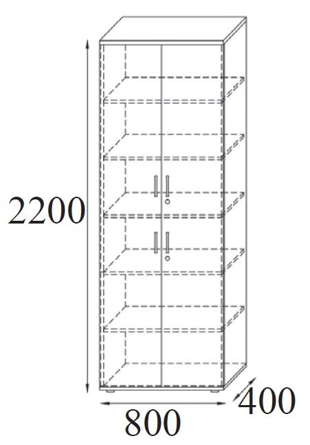Szafa biurowa RGW4 - 4 drzwiowa 80x40x220h