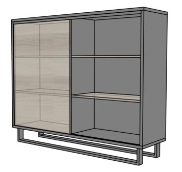 Szafa biurowa EVZ16 drzwi przesuwne - na płozie 160x43x132h