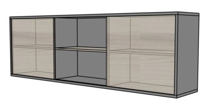 Szafka biurowa wisząca  EVZ15 drzwi przesuwne 240x43x76,8h