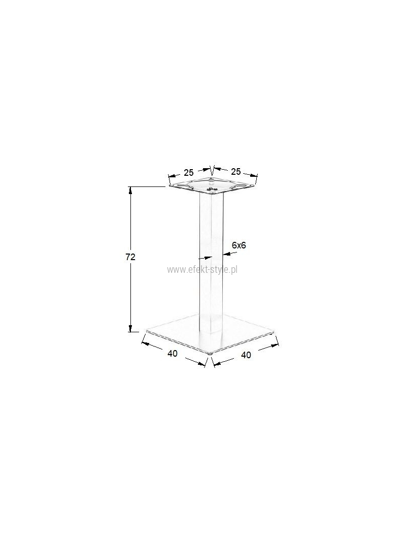 Podstawa do stolika SH-5002-1/60/B czarna - wysokość 72 cm 40x40 cm