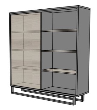 Szafa biurowa EVZ18 drzwi przesuwne - na płozie 160x43x169h