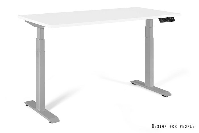 ACTIVE I-YZ-02  Biurko z elektryczną regulacją wysokości, blat 160x70 cm kolor biały, stelaż szary