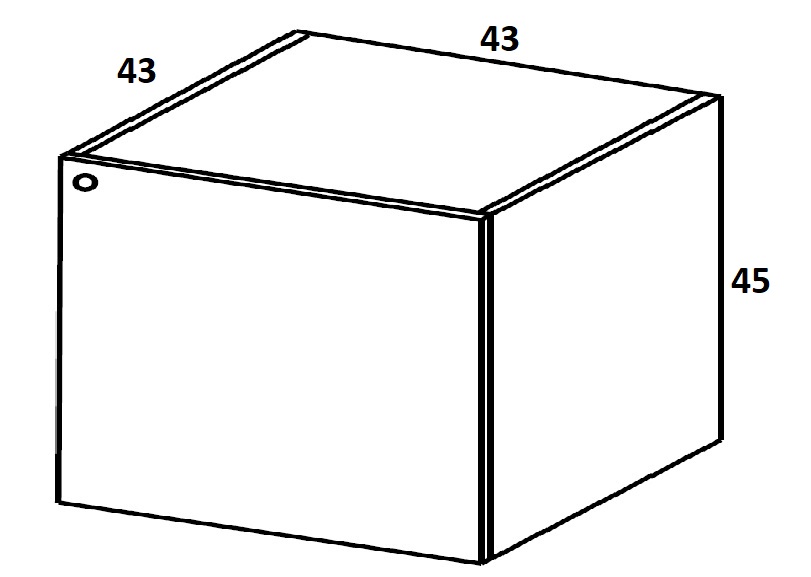 Szafka podwieszana HX003 do biurka z drzwiami - 43x43x45h