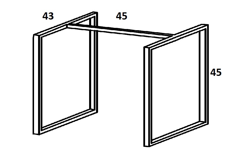 Stelaż wąski średni do modułów komód/donic   HXS02 - 45x43x45h