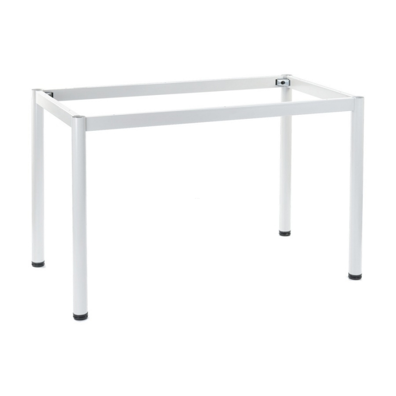Stelaż metalowy do stołu i biurka 57/OB 66x66 cm, nogi okrągłe fi 5 cm - BIAŁY