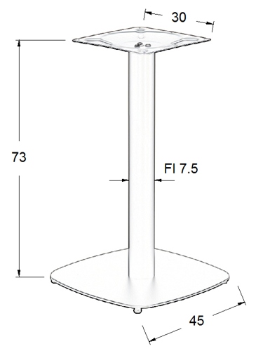 Podstawa do stolika SH-3050-2/B- wysokość 73 cm 45x45cm