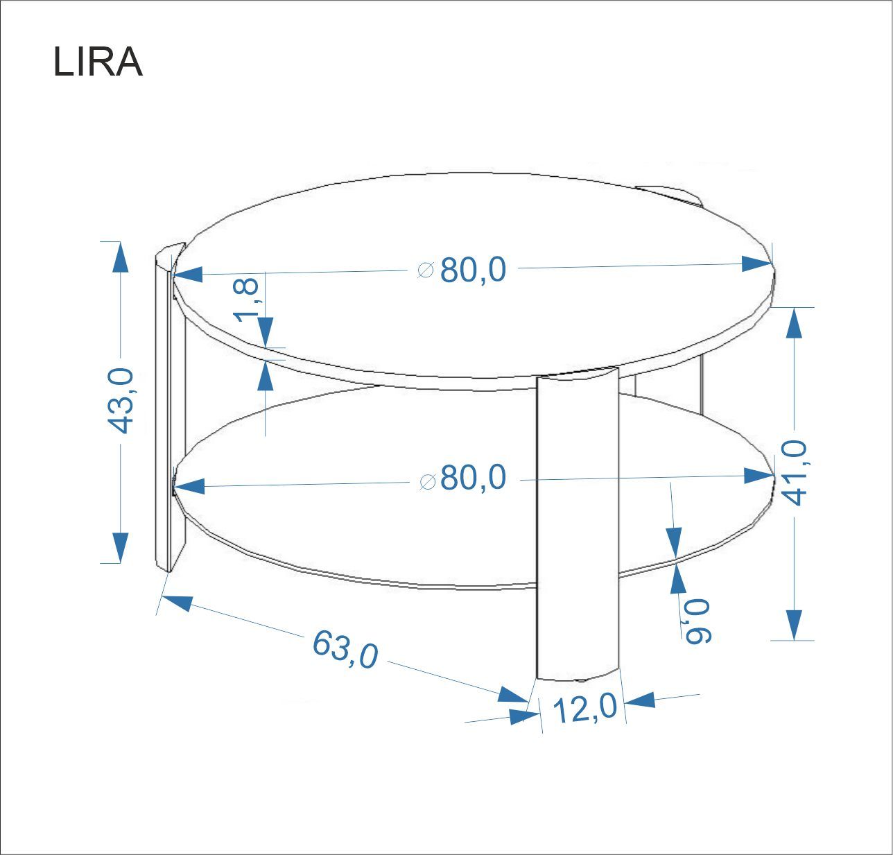 LIRA ława orzechowy / czarny