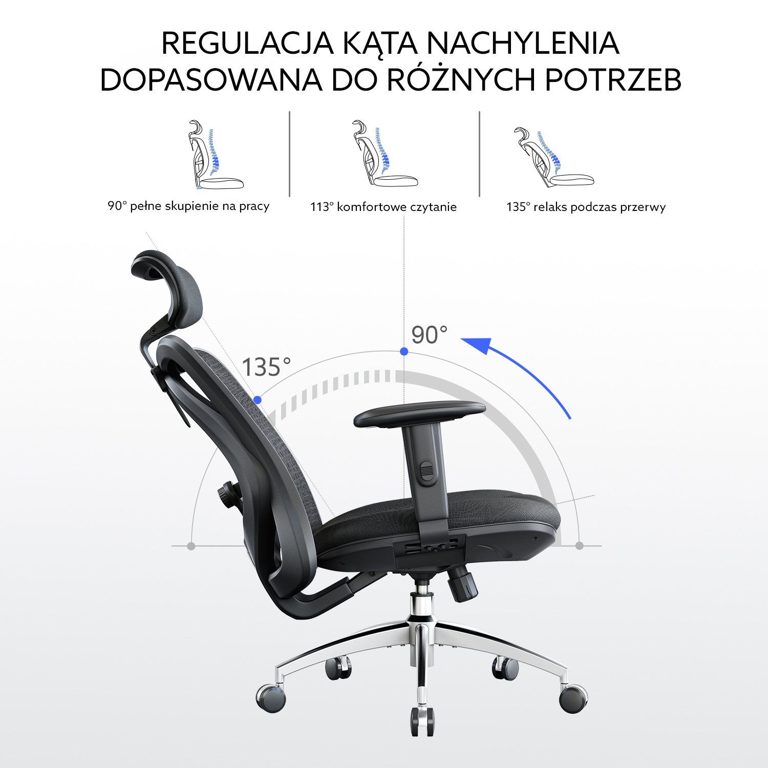 Fotel ergonomiczny ANGEL biurowy obrotowy eurOpa plus z podnóżkiem