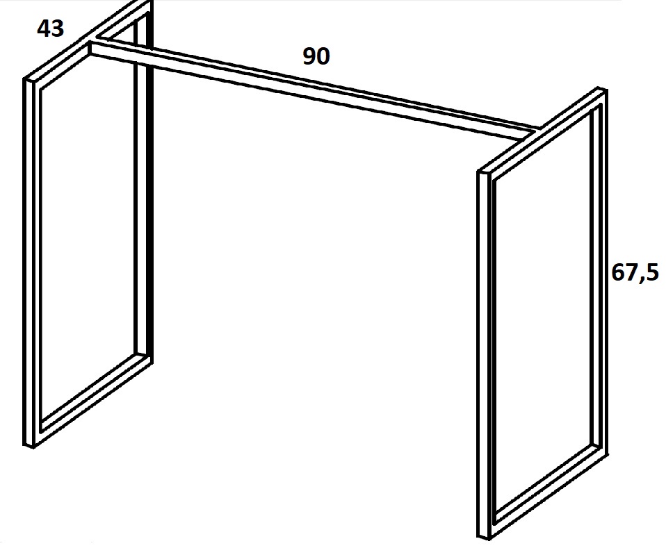 Stelaż szeroki wysoki do modułów komód/donic HXS06 - 90x43x67,5h