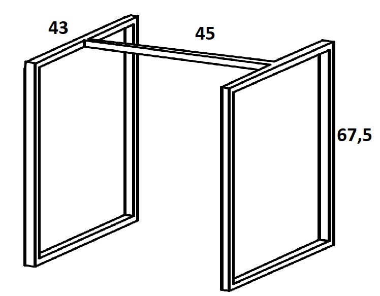 Stelaż wąski wysoki do modułów komód/donic   HXS03 - 45x43x67,5h