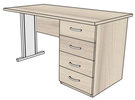 Biurko PRIMUS PB47M/70 z kontenerem 140x70x75h