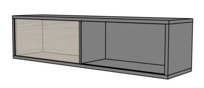 Szafka biurowa wisząca  EVZ10 drzwi przesuwne 160x39x40h