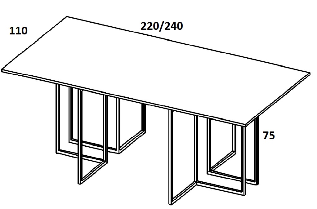 Stół konferencyjny HX2201/ HX2401 - 220/240x110x75h