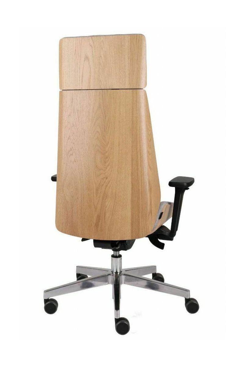 Fotel gabinetowy MOON WOOD HD BLACK/CHROME