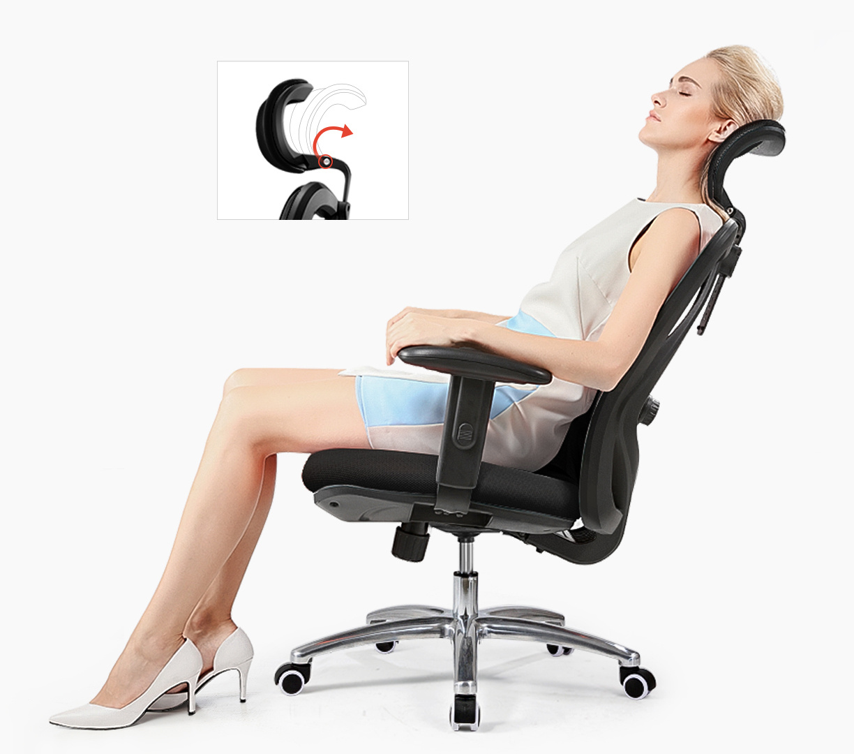 Fotel ergonomiczny ANGEL biurowy obrotowy eurOpa plus z podnóżkiem