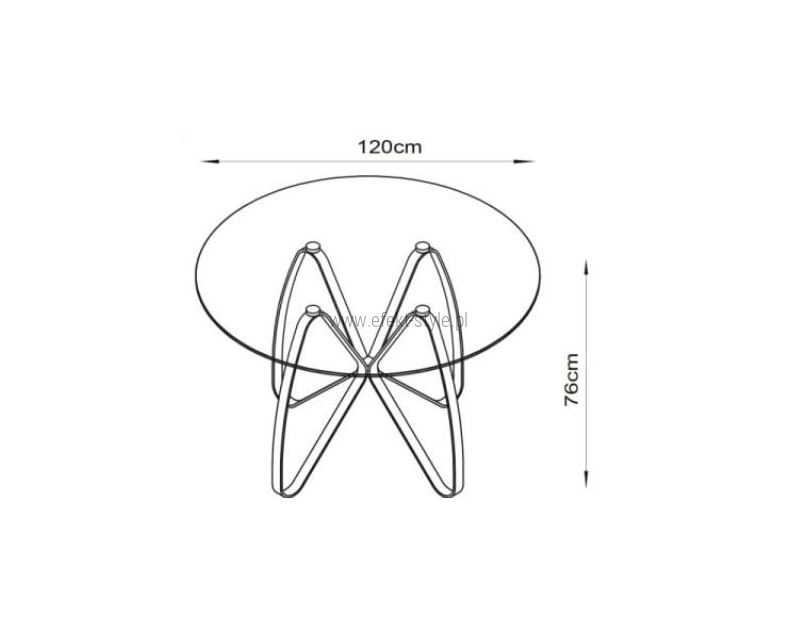 Stół LUNGO O120/76 cm, brązowy/złoty antyczny