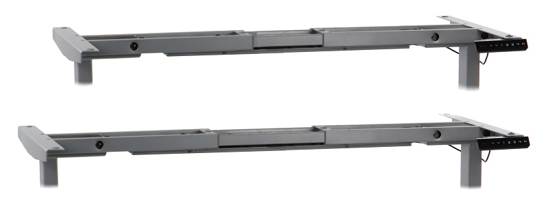 Stelaż UT04-3T/90A/A z elektryczną regulacją wysokości w zakresie 61,5-126,5 cm, 3 silniki/3 segmentowa kolumna, kolor aluminium