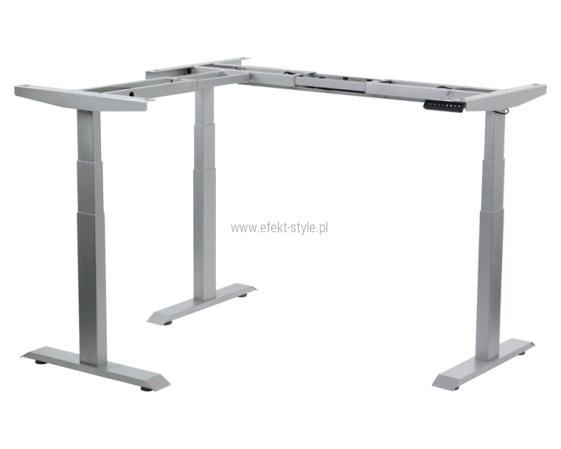 Stelaż UT04-3T/90A/A z elektryczną regulacją wysokości w zakresie 61,5-126,5 cm, 3 silniki/3 segmentowa kolumna, kolor aluminium