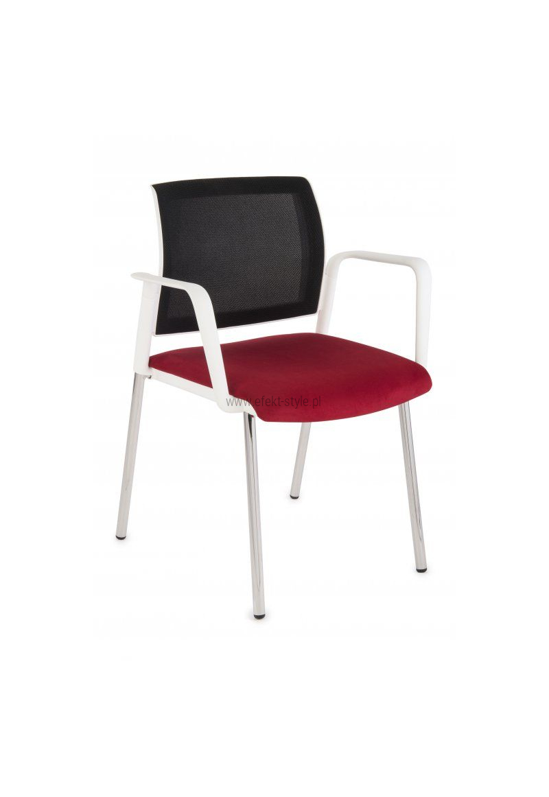 Krzesło konferencyjne Set White Net Arm Chrome