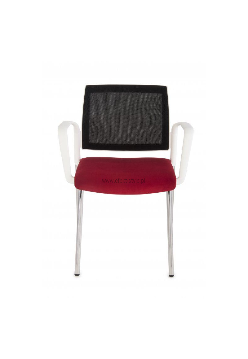 Krzesło konferencyjne Set White Net Arm Chrome