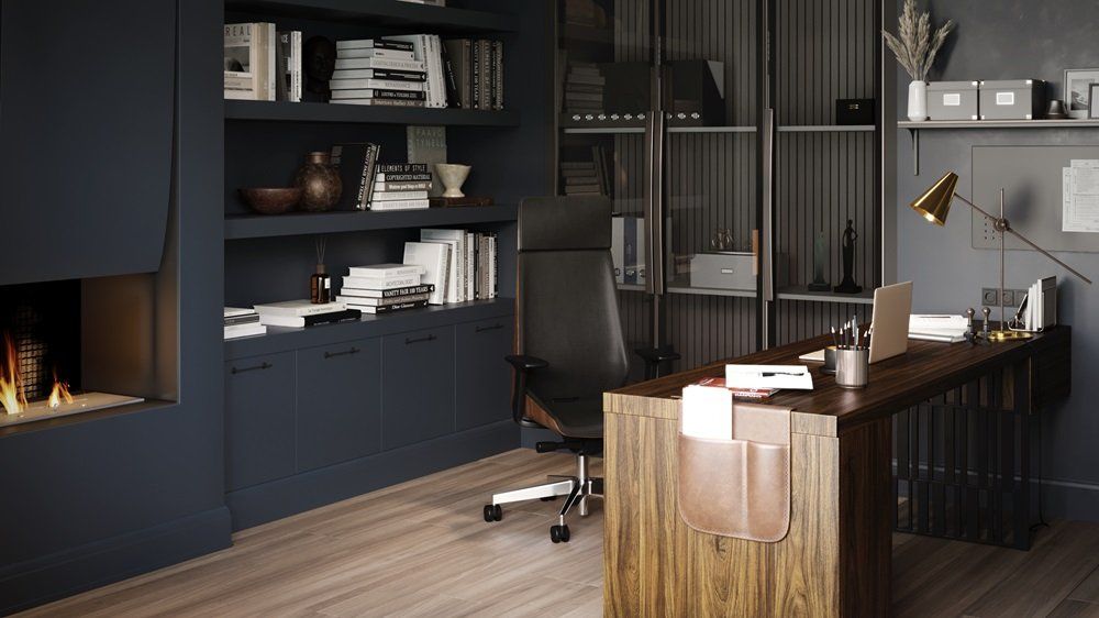 Fotel gabinetowy MOON WOOD HD BLACK/CHROME