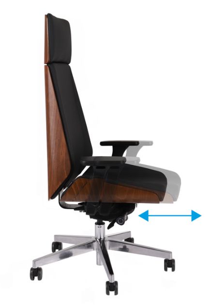Fotel gabinetowy MOON WOOD HD BLACK/CHROME