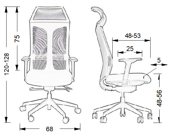 RYDER Fotel obrotowy czarny/mechanizm samoważący/ATEST