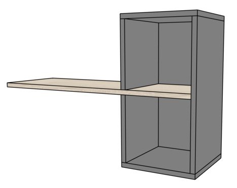Regał biurowy wiszący  EVZ13 120x39x77h