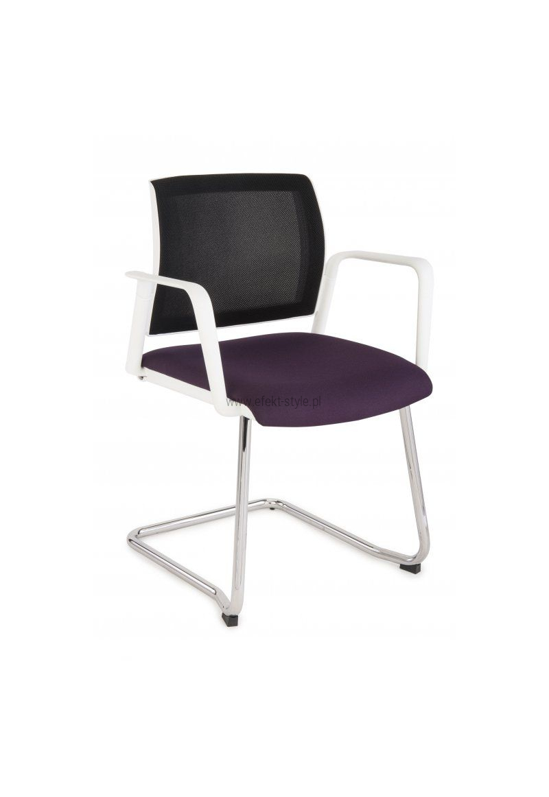 Krzesło konferencyjne Set White V Net Arm Chrome