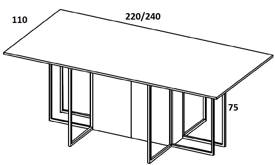Stół konferencyjny HX2202/ HX2402 - 220/240x110x75h
