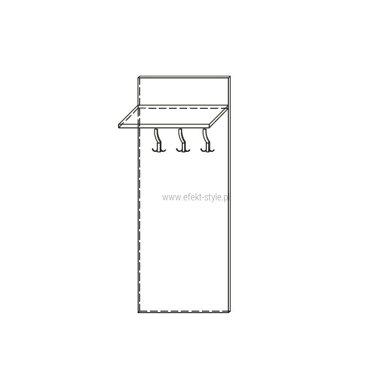 Wieszak naścienny WS1 50x130h