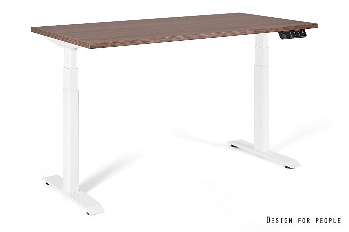 ACTIVE I-YZ-17 Biurko z elektryczną regulacją wysokości, blat 140x70 cm kolor walnut, stelaż biały
