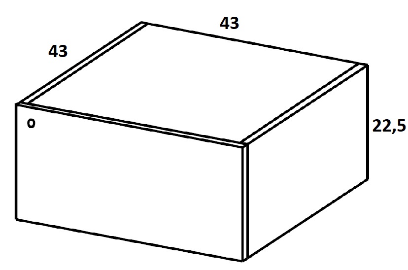 Szafka podwieszana HX001 do biurka z szufladą - 43x43x22,5h