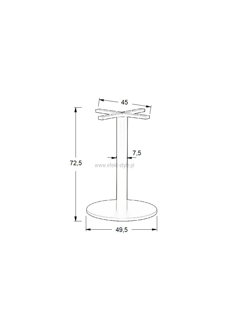 Podstawa do stolika SH-5001-7/B  fi 49,5 cm, wys. 72,5 cm
