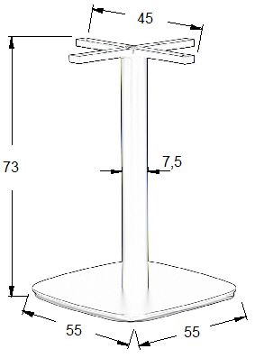 Podstawa do stolika SH-3050-4/B  55x55 cm, wys. 73 cm