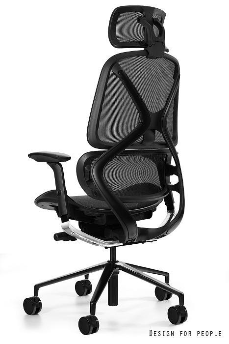 AREO-X Fotel obrotowy- CZARNA SIATKA, BLACK X