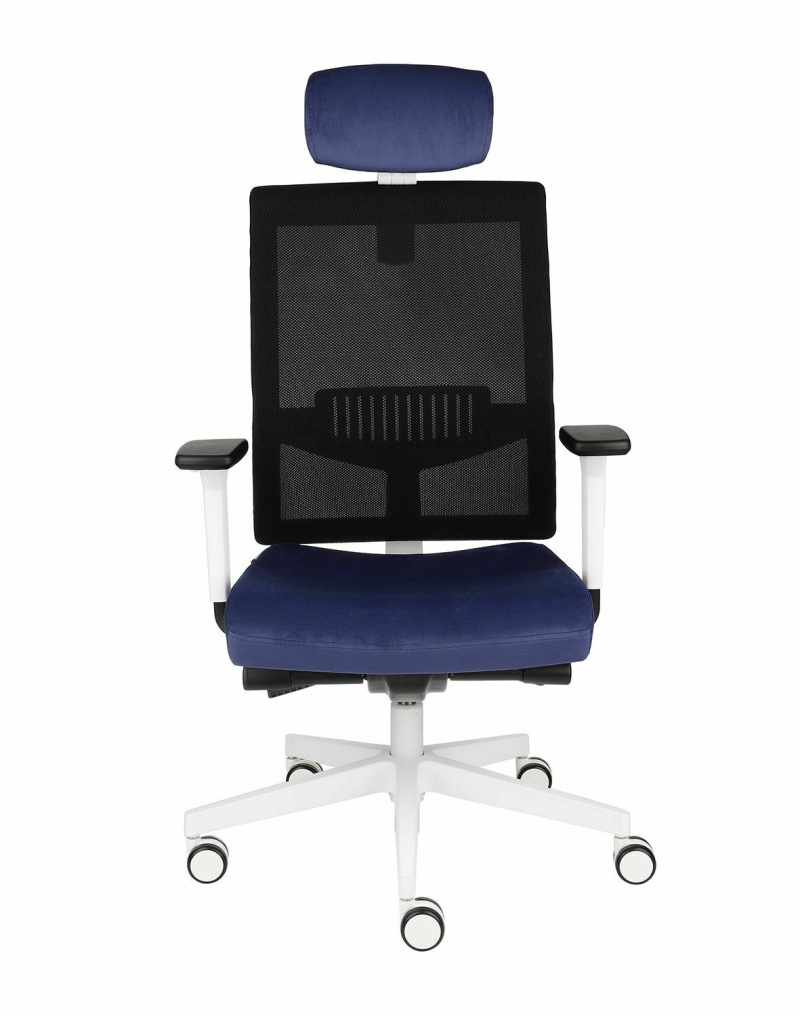 Fotel biurowy LEVEL WS HD white/chrome z zagłówkiem