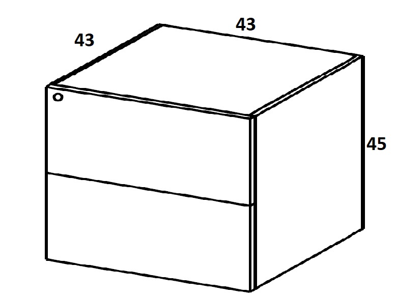 Szafka podwieszana HX002 do biurka z szufladami - 43x43x45h