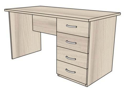 Biurka pracownicze PRIMUS PB47/70 z kontenerem 140x70x75h