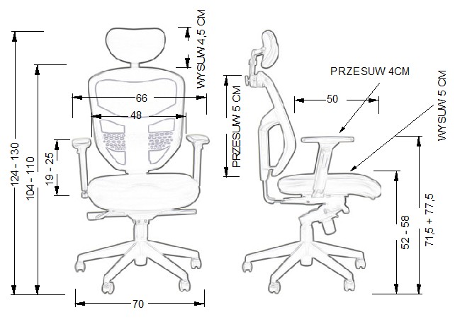 HN-5038 Fotel Biurowy czarny z wysuwem siedziska