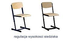 Krzesła szkolne z regulacją wysokości siedziska