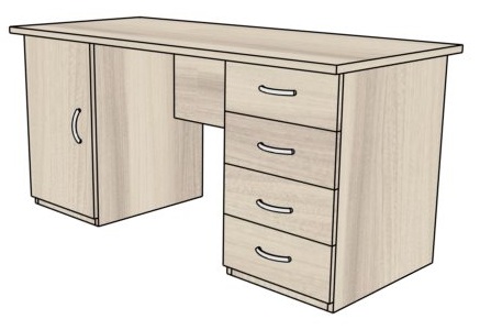 Biurka pracownicze PRIMUS PB48/70 z kontenerem i szafką - 160x70x75h