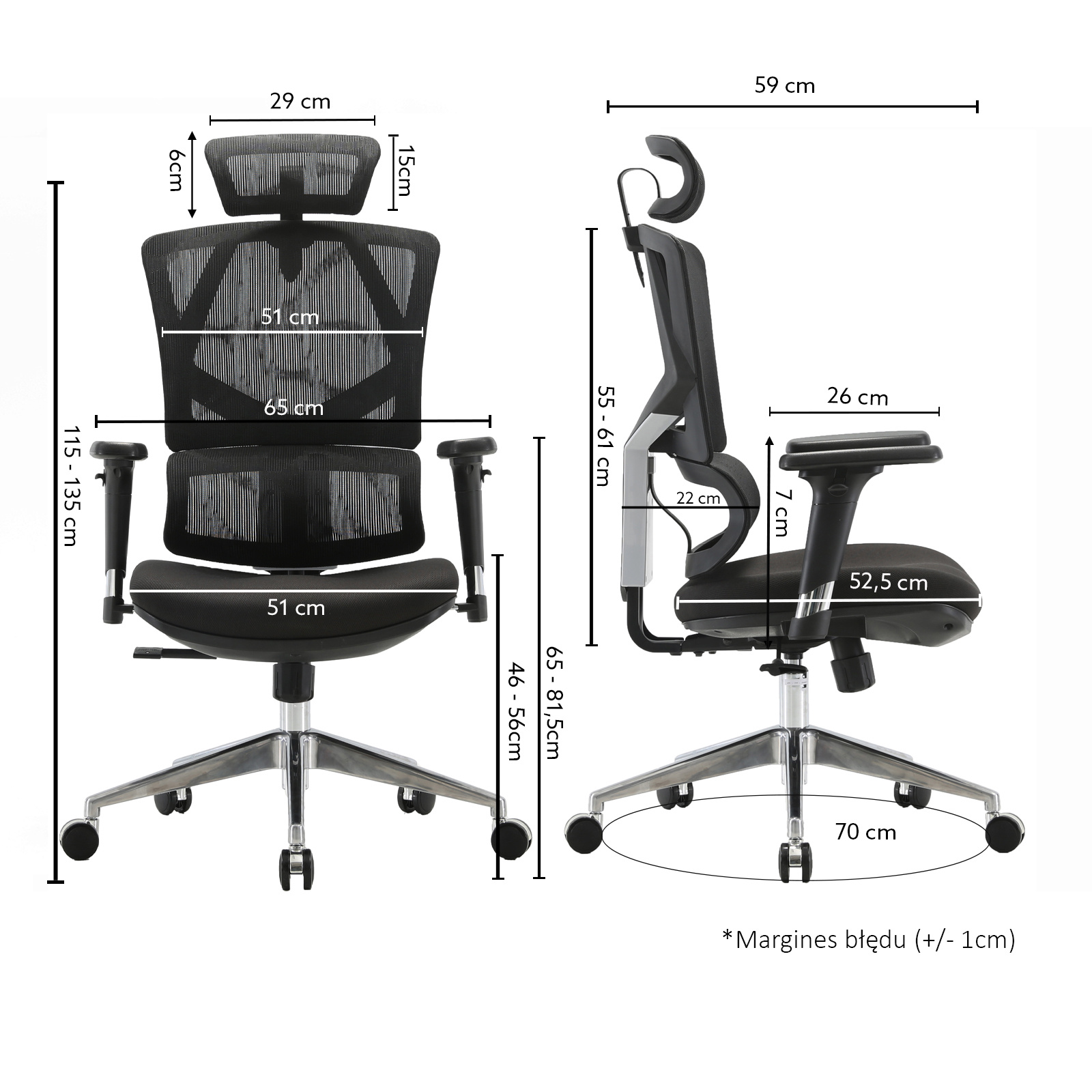 Fotel ergonomiczny ANGEL biurowy obrotowy Dakota 2.0